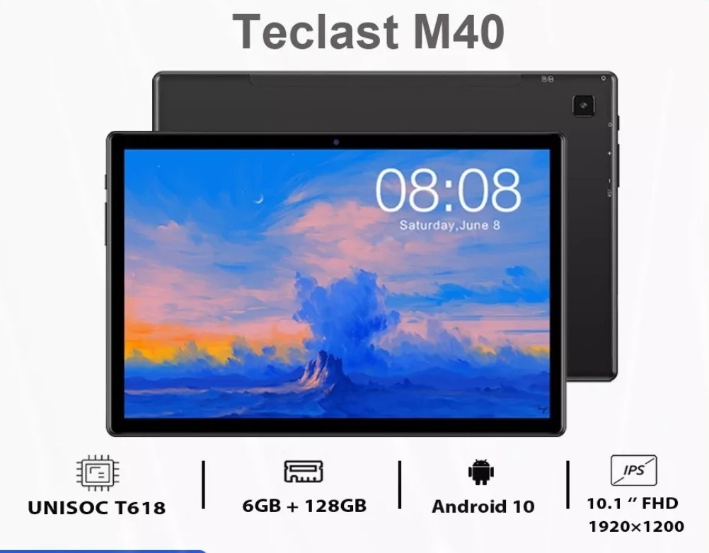 Original Teclast M40 Tablet 6GB Ram + 128GB Rom, Mobile Phones