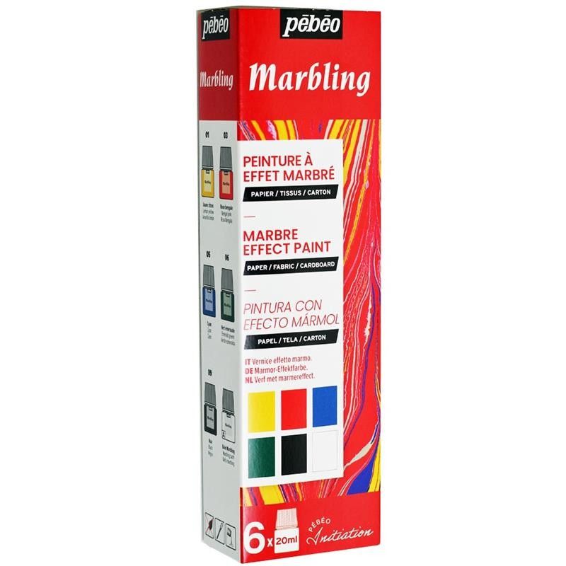 Pebeo marbling paint 20ml x 6, Hobbies & Toys, Stationery & Craft, Art