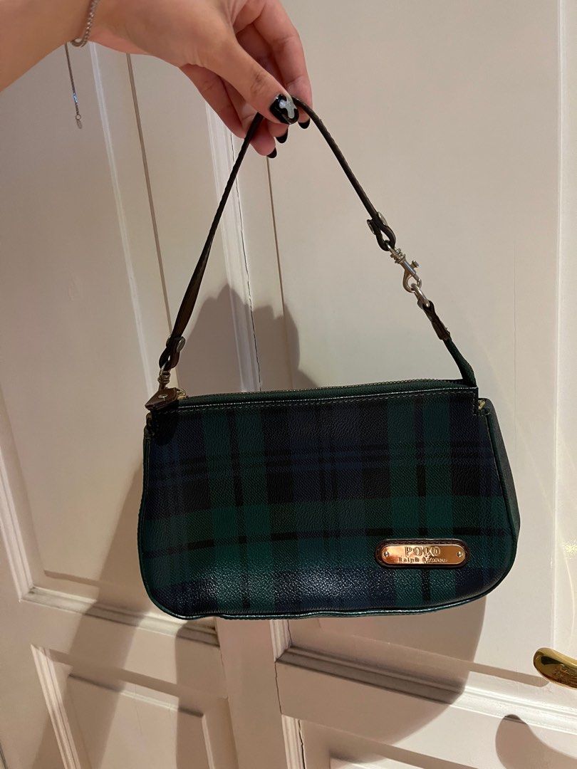 Polo Ralph Lauren Greeny Classy Plaid Pochette Barang Mewah Tas