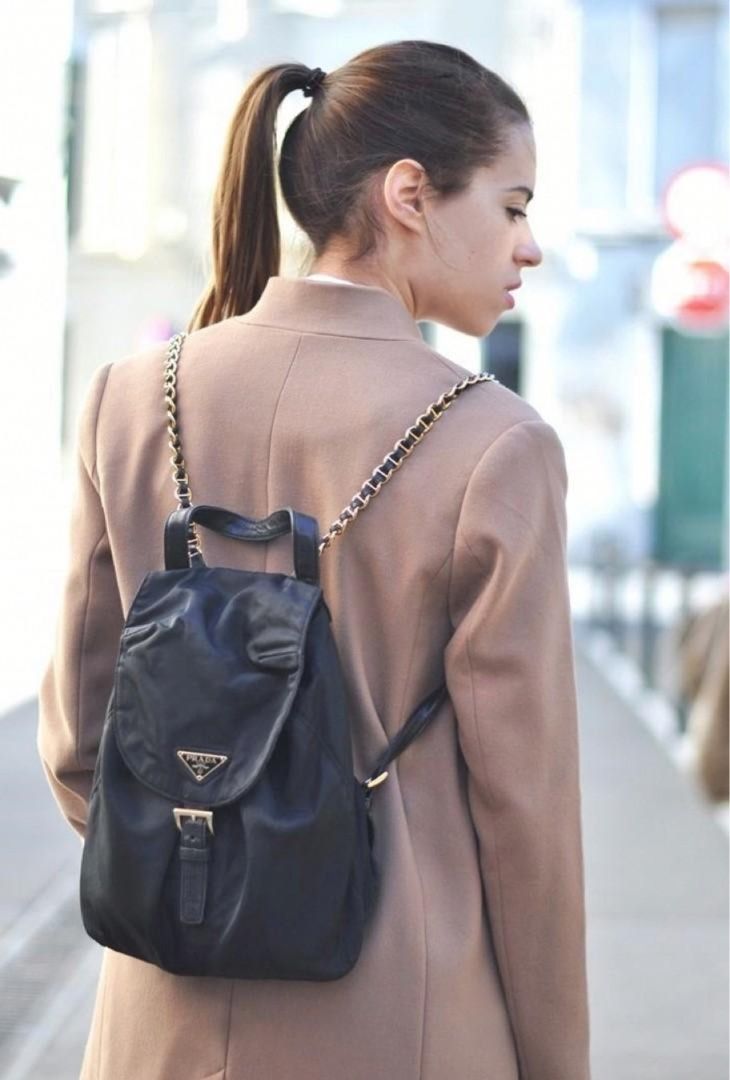 Prada vela mini backpack with chain clearance