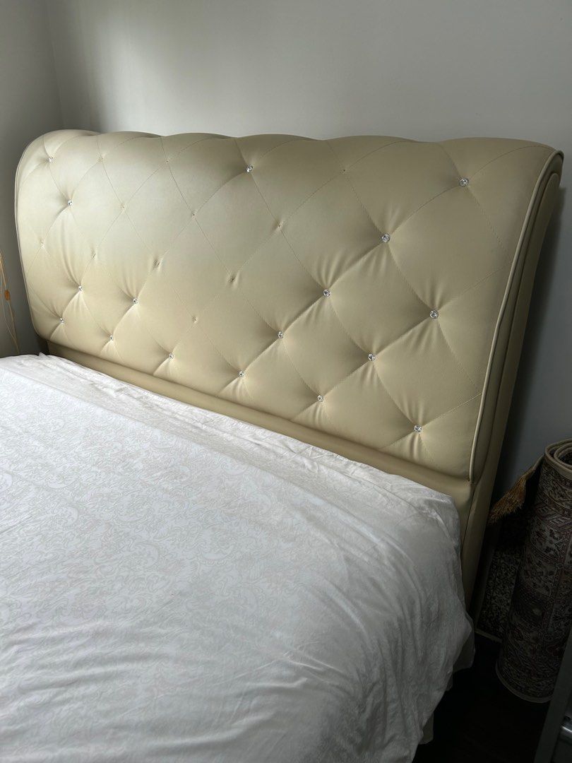 Queen storage bed frame, Furniture & Home Living, Furniture, Bed Frames & Mattresses on Carousell