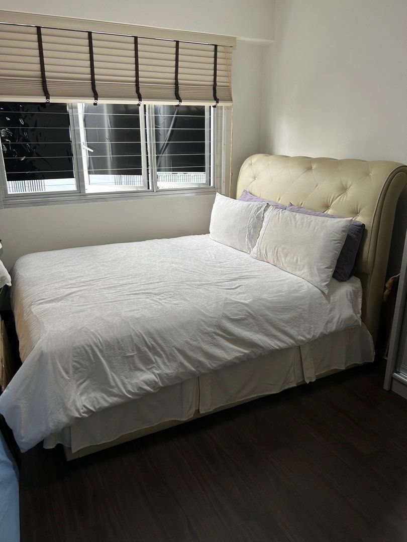 Queen storage bed frame, Furniture & Home Living, Furniture, Bed Frames & Mattresses on Carousell