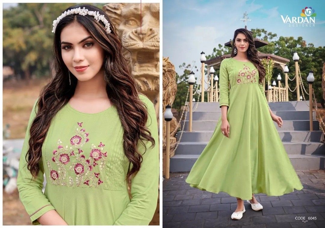 Rayon Long Anarkali Maxi kurti long Gown