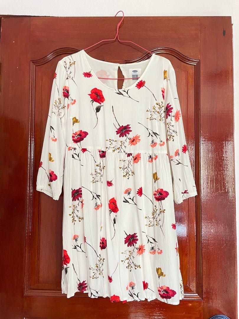 White floral dress old navy discount