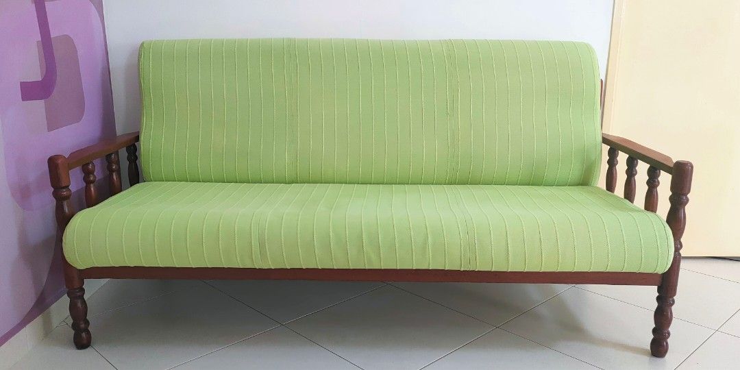 Retro refurbished sofa & coffee table, Furniture & Home Living