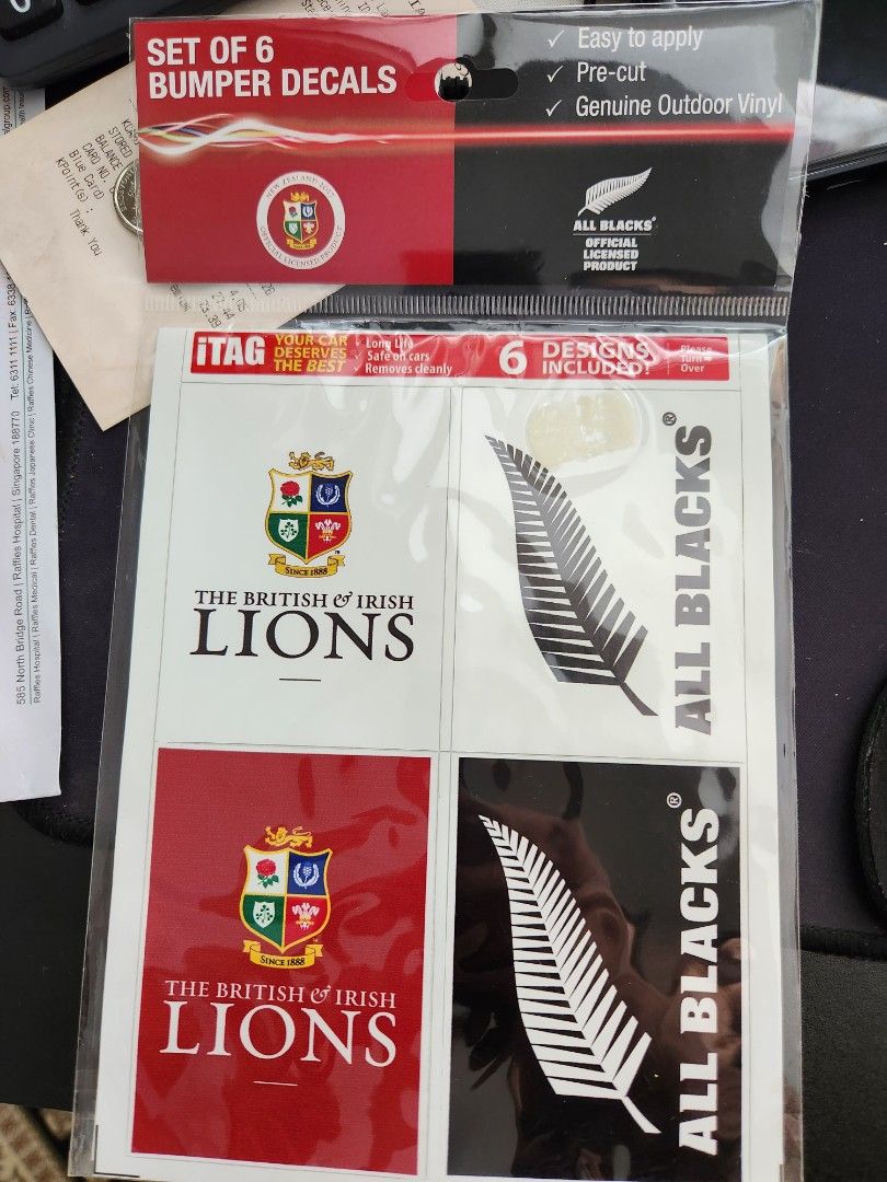 Rugby Bumper Decals All Black's & Lions, Car Accessories, Accessories