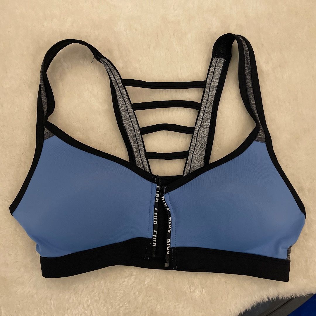 S) VICTORIA'S SECRET High Impact Push Up Zipper Sports Bra