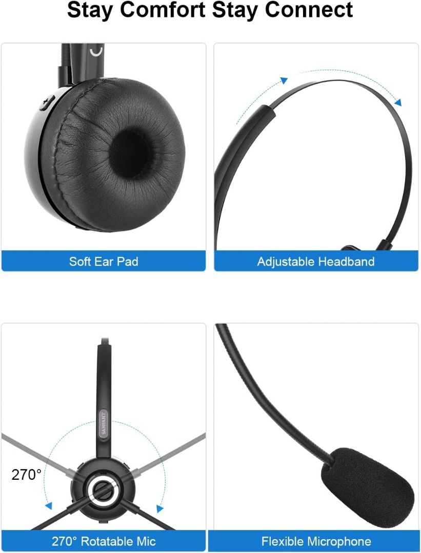 Sanfant Trucker Bluetooth Headset (Model SKBHM97), Bluetooth V5.0