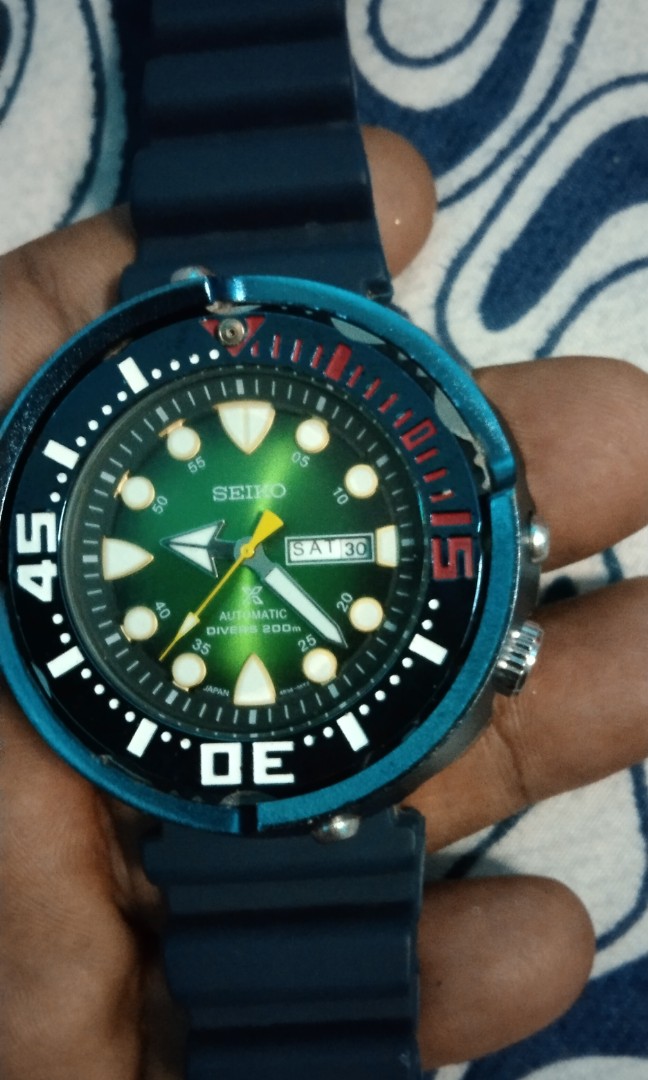 Seiko Prospex green turtle tuna automatic, Men's Fashion, Watches &  Accessories, Watches on Carousell