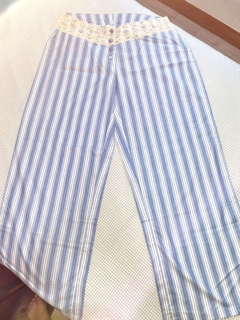 Striped Cotton Pajama Pants, Women's Fashion, Bottoms, Other Bottoms on ...
