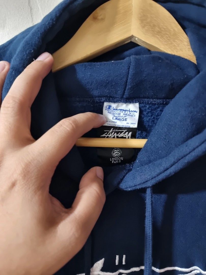 Stussy champion hoodie best sale