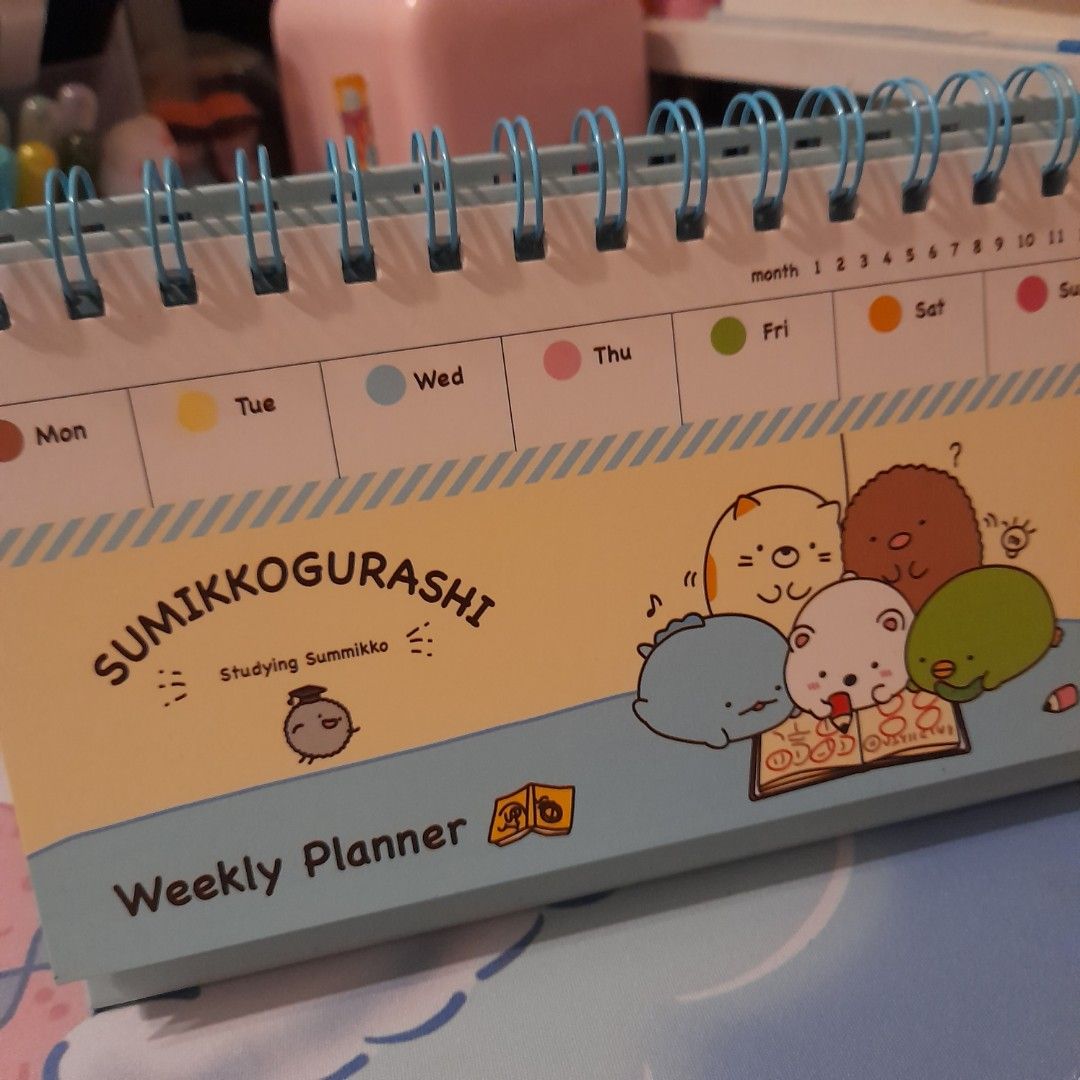 sumikko gurashi weekly planner calendar, Hobbies & Toys, Stationary