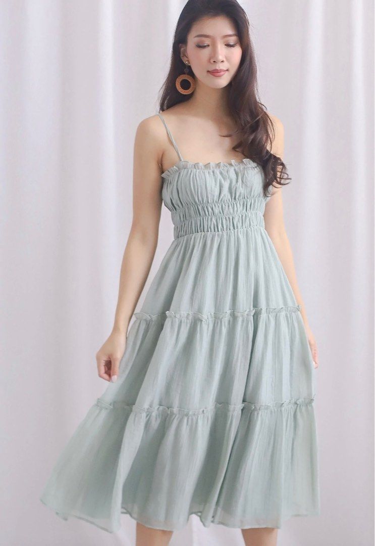 Chiffon ruffle dress cheap