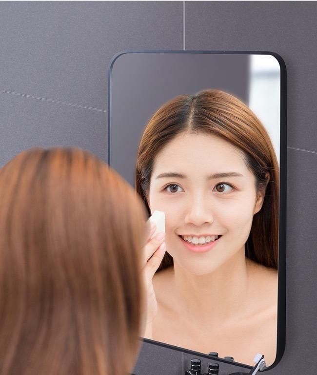 Toilet Mirror Wall Mirror Waterproof Make Up Mirror with Shlef