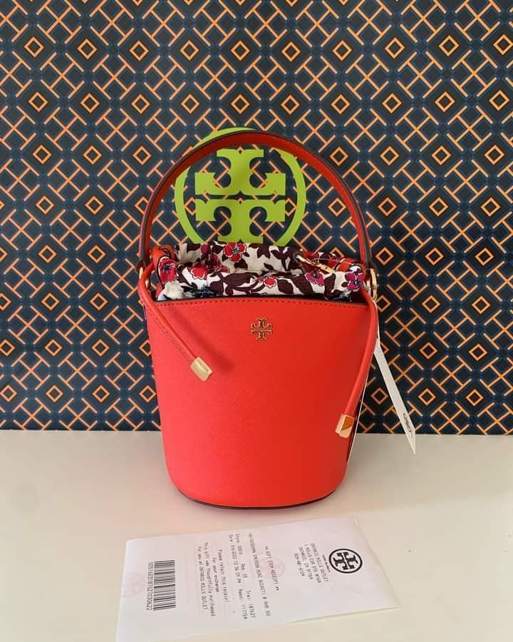 Tory Burch Patent Emerson Small Bucket Bag Purse main image 1