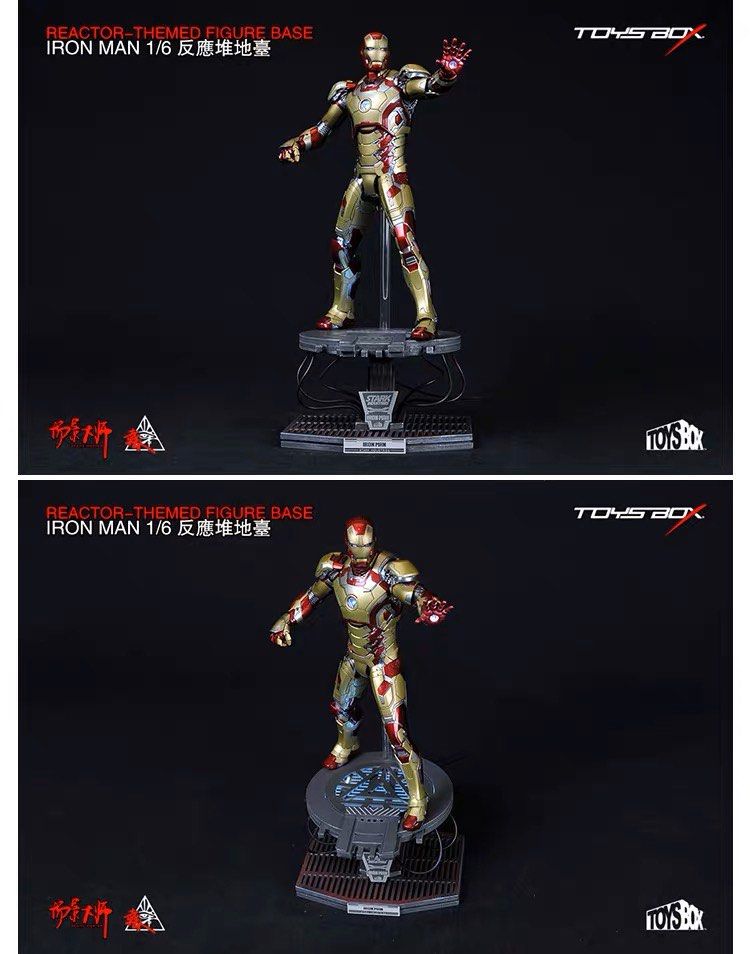Base Lumineuse Shattered Base 1/6 Par TOYSTRIKES - Pour Figurines Hot Toys Iron Man
