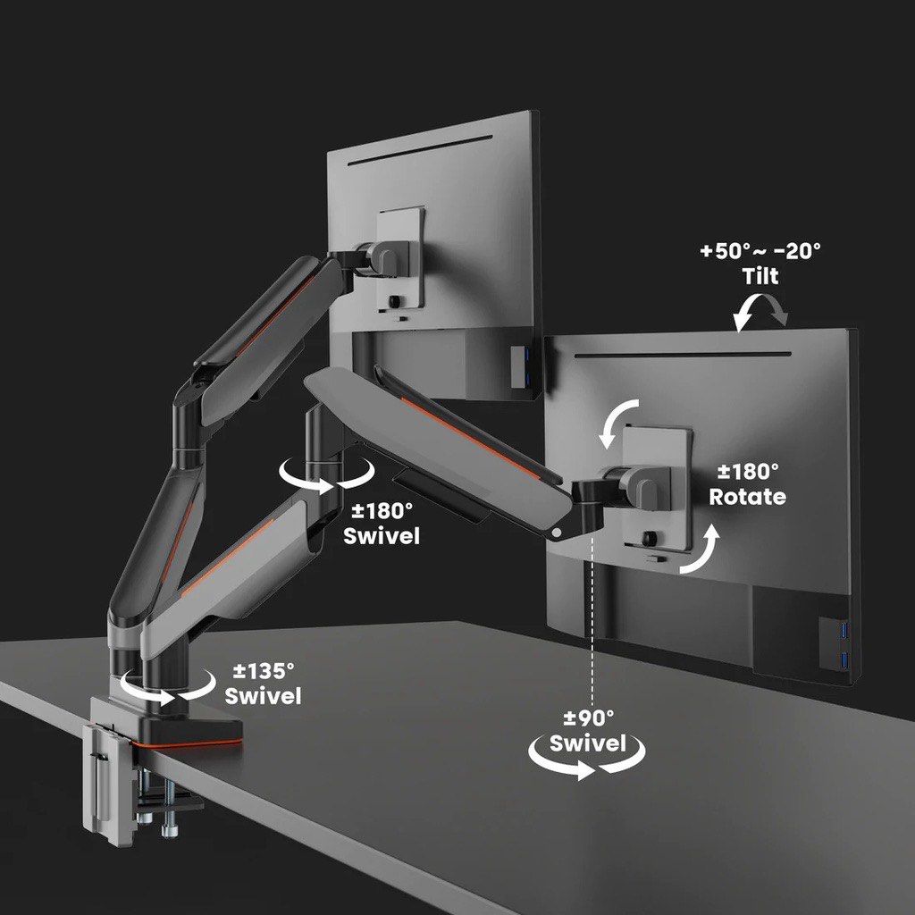 ULTi Magma Heavy-duty Dual Monitor Arm for Ultrawide Monitors (up to ...