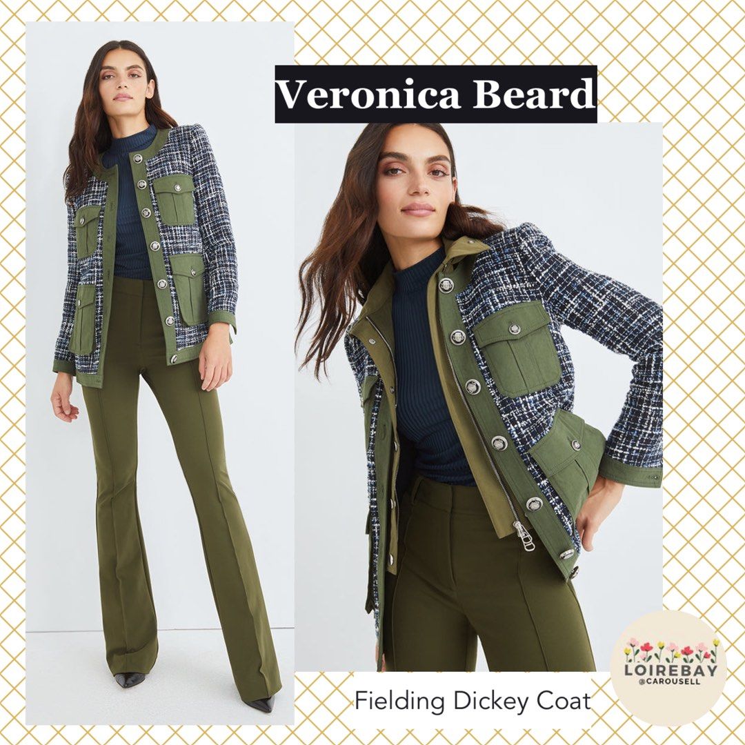 Veronica Beard Fielding Dickey Jacket Coat Green