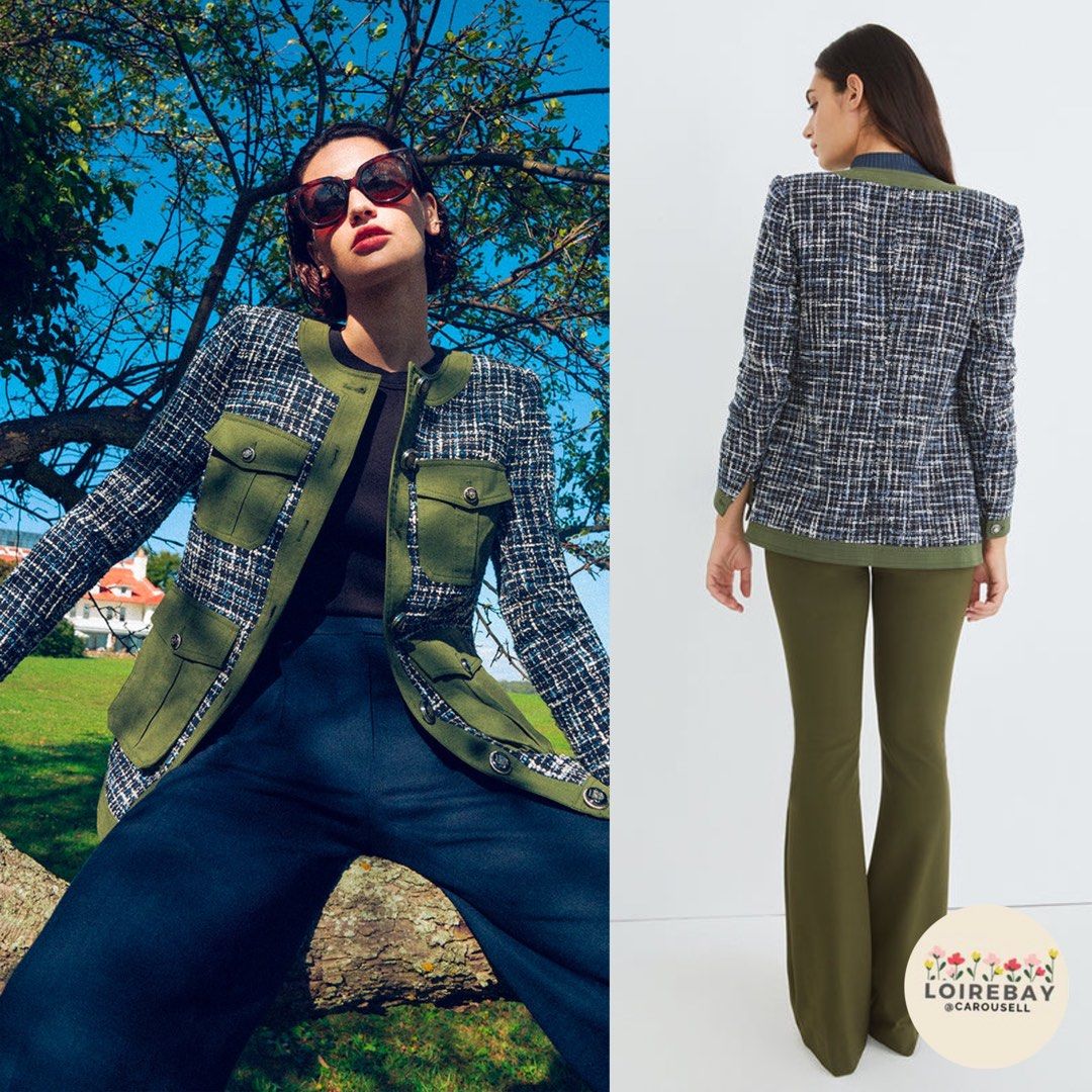 Veronica Beard Fielding Dickey Jacket Coat Green Women s Fashion Coats Jackets and Outerwear on Carousell