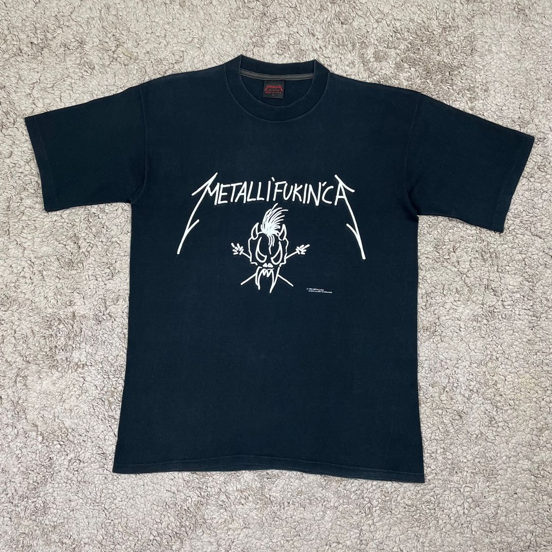 Vintage 90’s Metallica Metallifukinca Band Tshirt, Men's Fashion, Tops