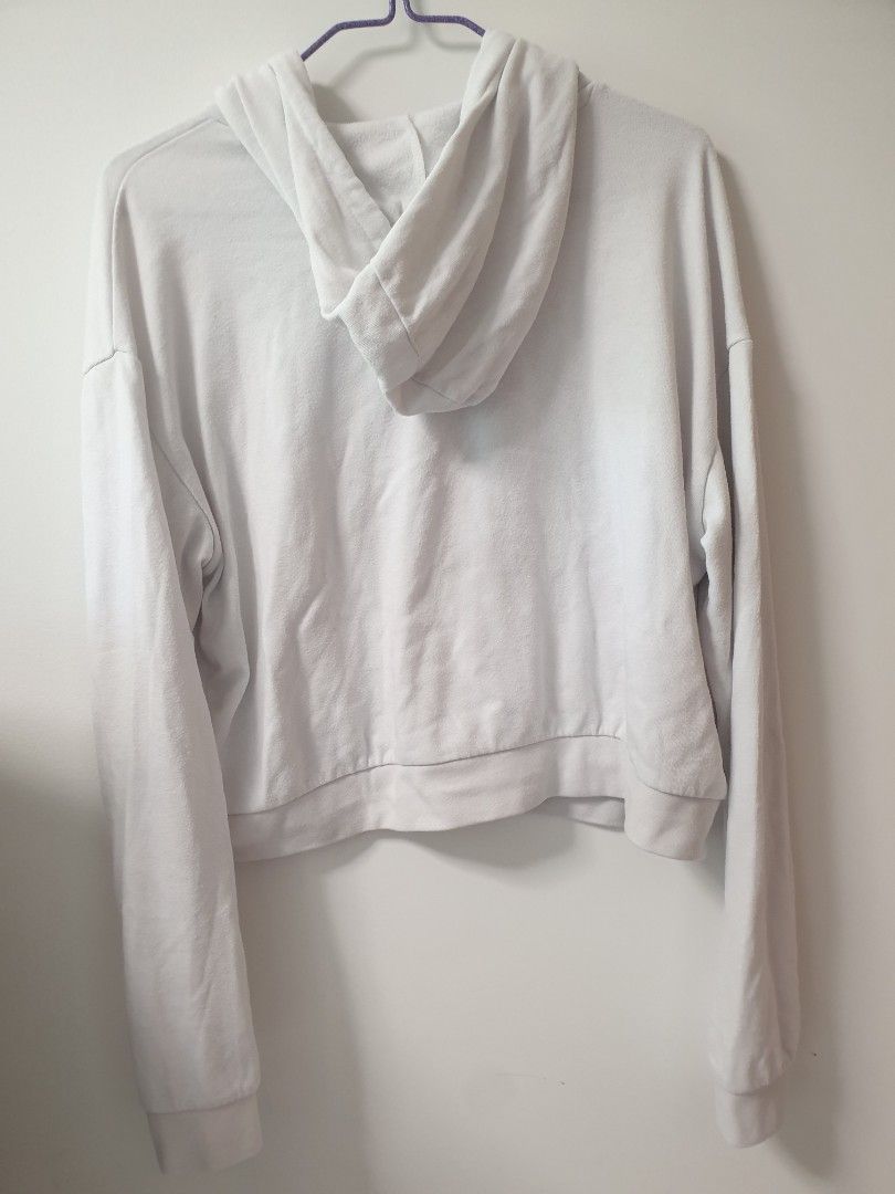 White cropped hoodie online