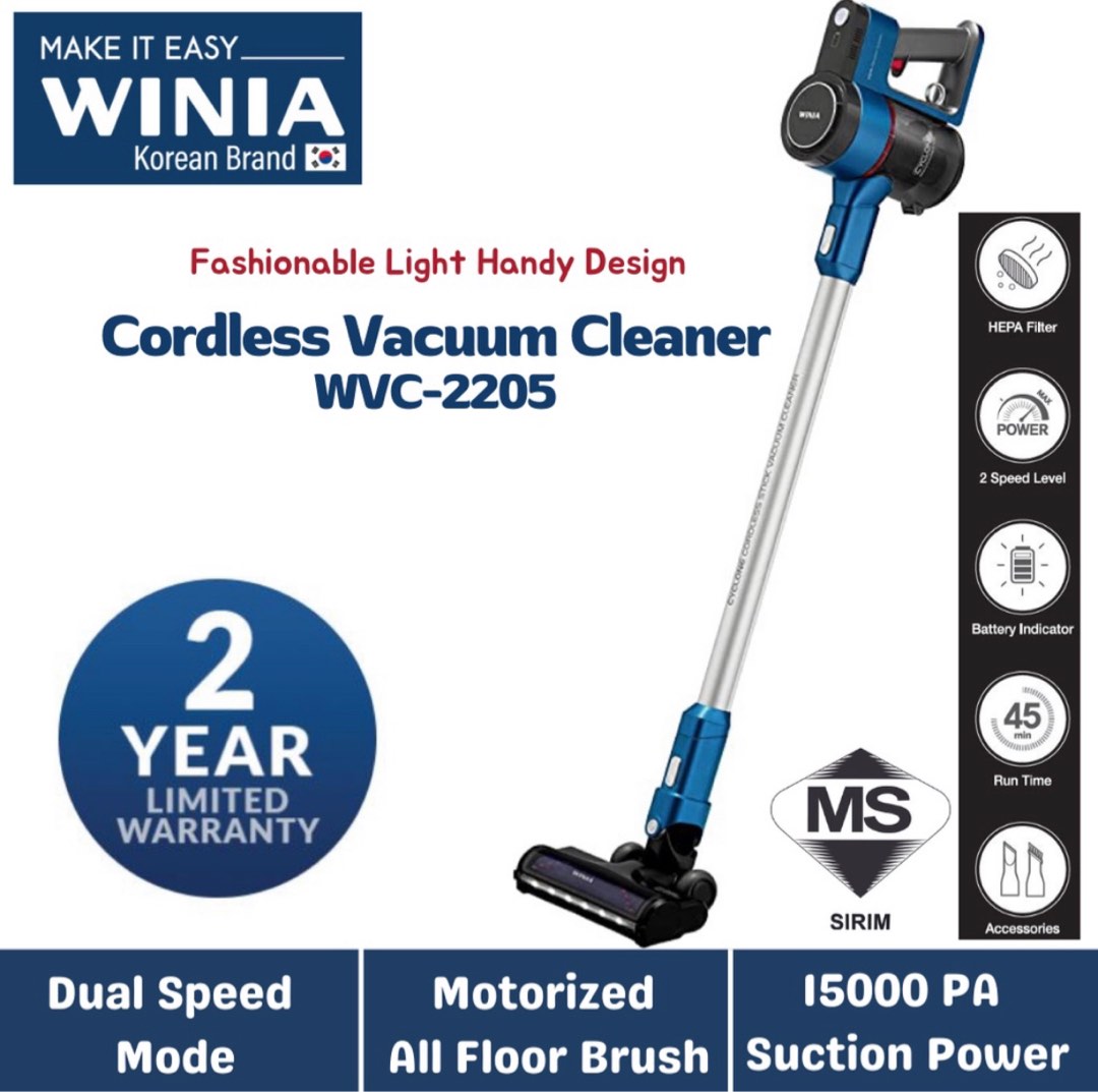 (Free Delivery) Winia Cordless Vacuum Cleaner, TV & Home Appliances, Vacuum Cleaner