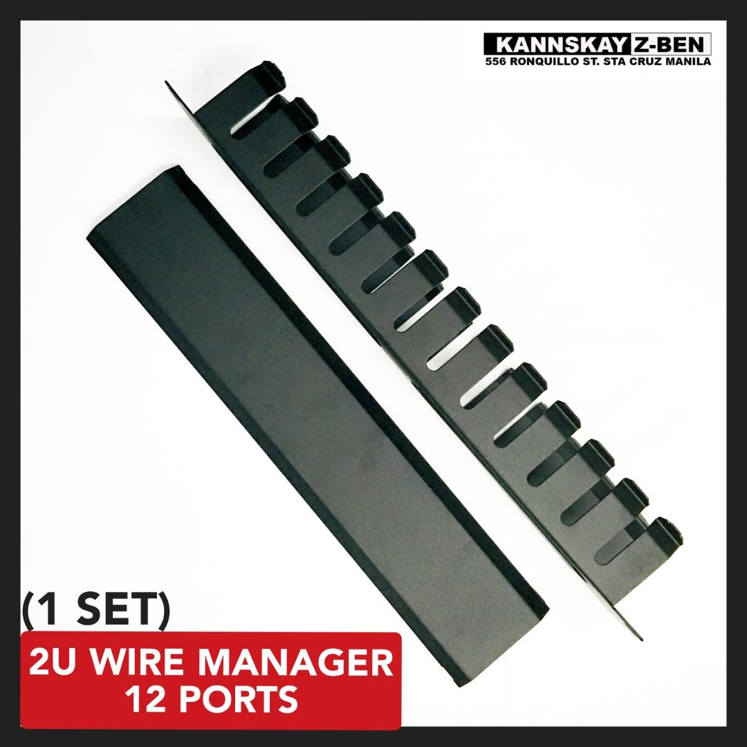 2U CABLE ORGANIZER/CABLE WIRE MANAGER METAL TYPE 12 PORTS, Computers