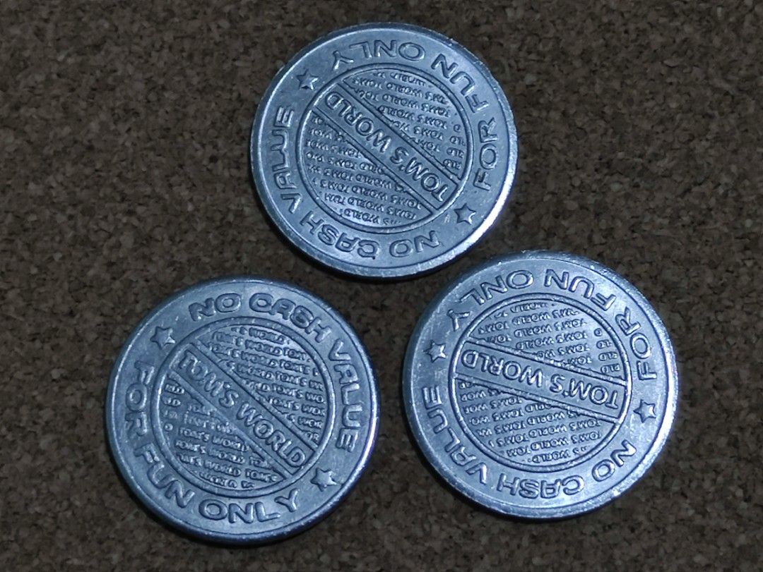 3 pcs Tom's World Tokens (Category: Vintage Collectibles) located in Lipa City. Submitted by mark_collections (Listing ID 1208845088, Image 2). Description: 3 pcs Tom's World Tokens Mode of Payment: Gcash.