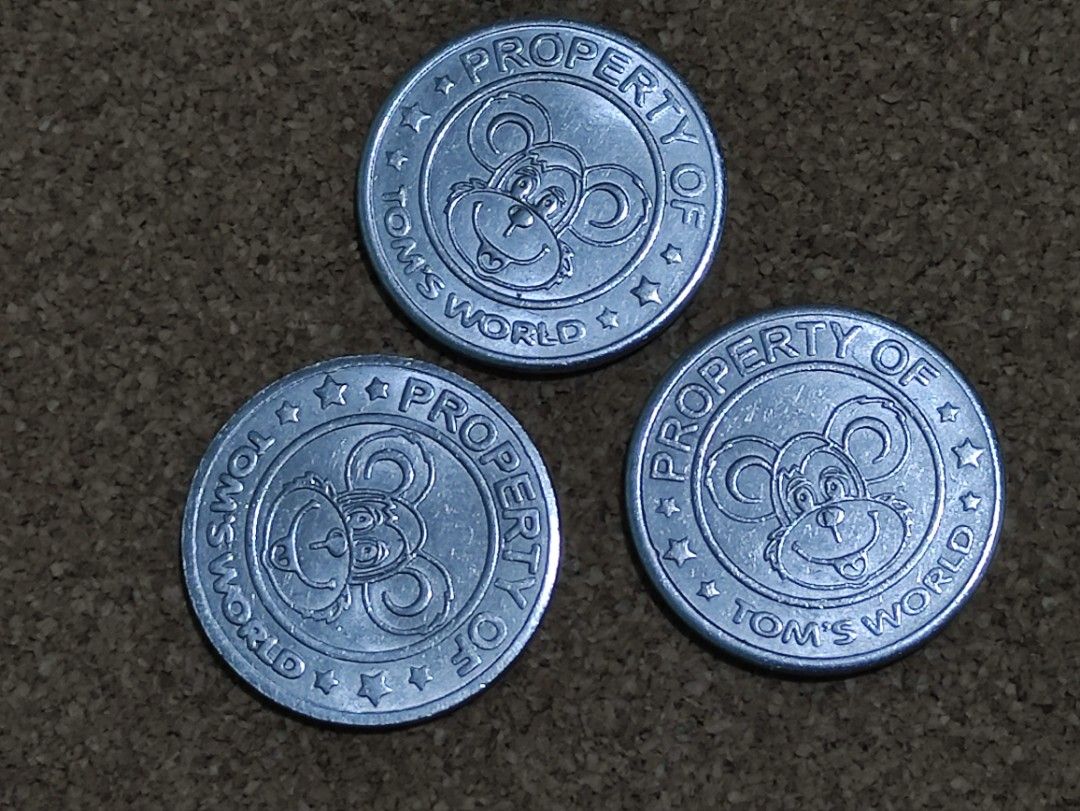 3 pcs Tom's World Tokens (Category: Vintage Collectibles) located in Lipa City. Submitted by mark_collections (Listing ID 1208845088, Image 1). Description: 3 pcs Tom's World Tokens Mode of Payment: Gcash.