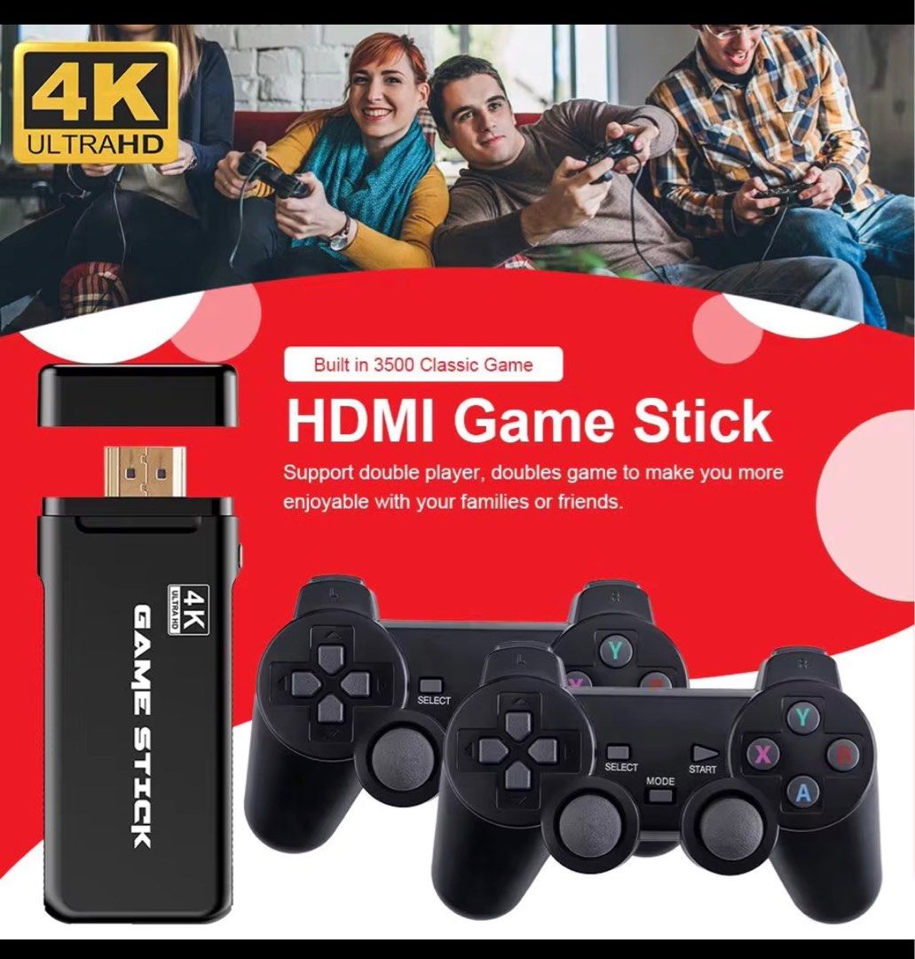 4K ULTRA HD Game Stick 2.4G Wireless Controller Gamepad, Video Gaming,  Video Game Consoles, Others on Carousell