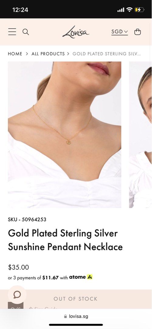 Lovisa Sterling Silver Dainty Pendant Necklace