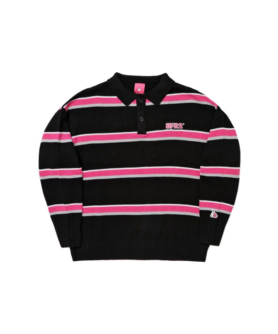 預訂🇯🇵 FR2 / FR2梅Multi Stripe Knit Polo shirt, 預購- Carousell