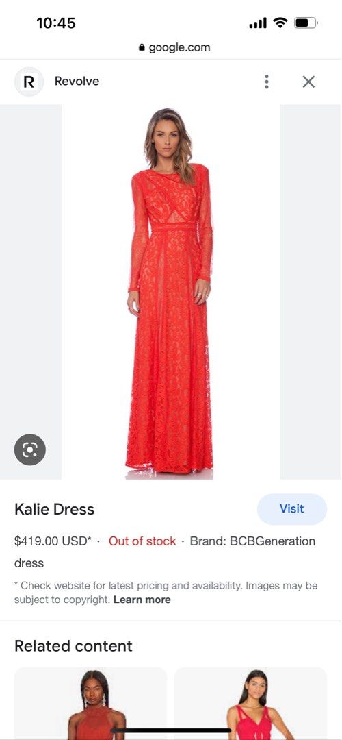 BCBGMAXAZRIA Kalie red lace dress
