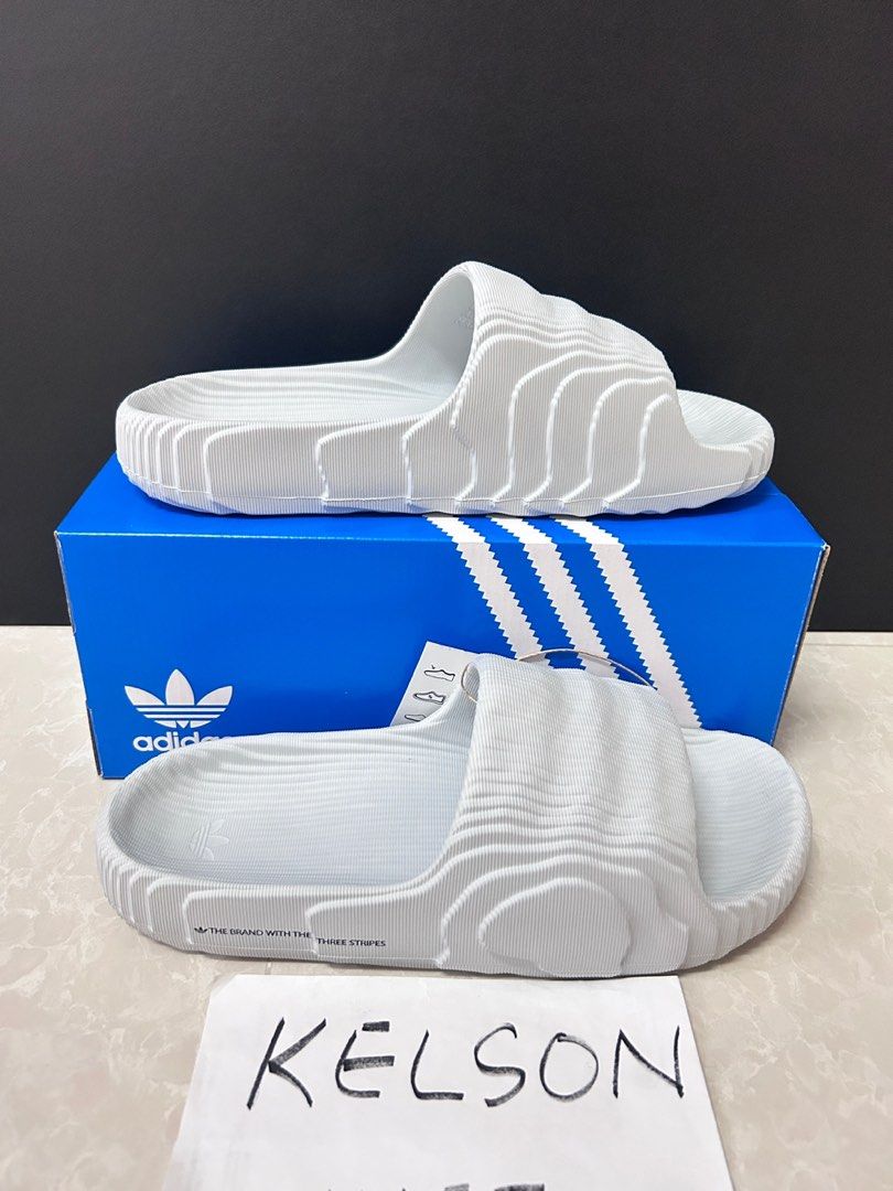 Adidas Adilette 22 Cool Grey, Men's Fashion, Footwear, Flipflops and Slides  on Carousell