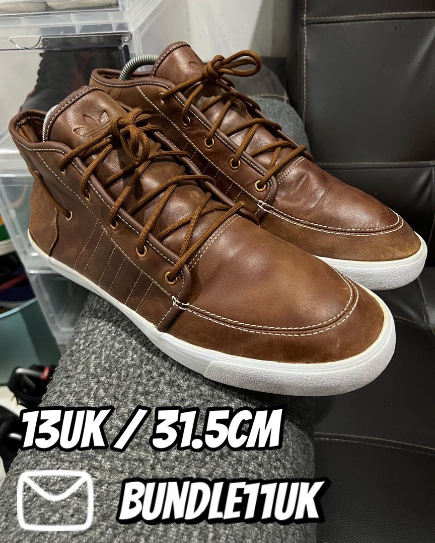 Adidas Court Deck Vulc Mid Leather Brown 13UK Men s Fashion
