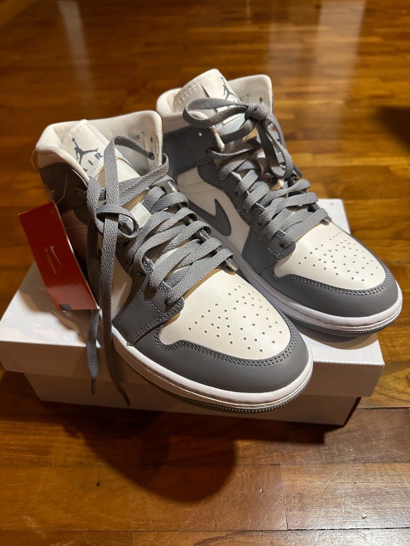 Air Jordan 1 Mid Sail White Stealth 8 US Women s Fashion