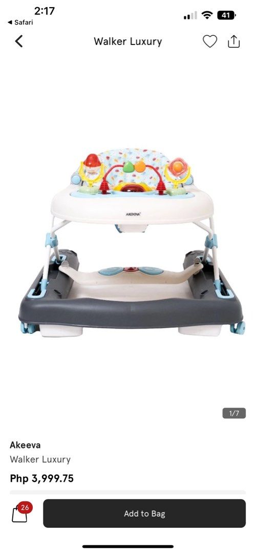 Akeeva walker with footrest Babies Kids Infant Playtime on Carousell