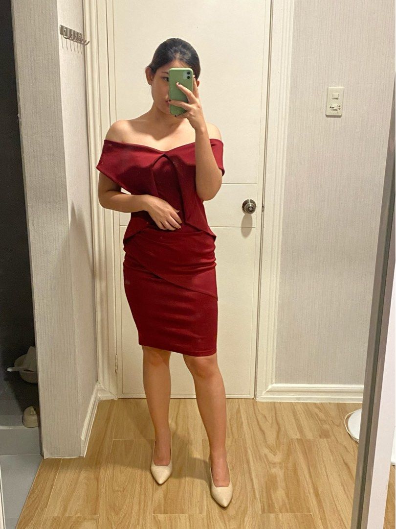 Maroon semi formal dress top
