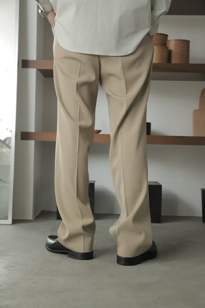 Auralee light wool max gabardine two-tuck slacks, 他的時尚, 褲子
