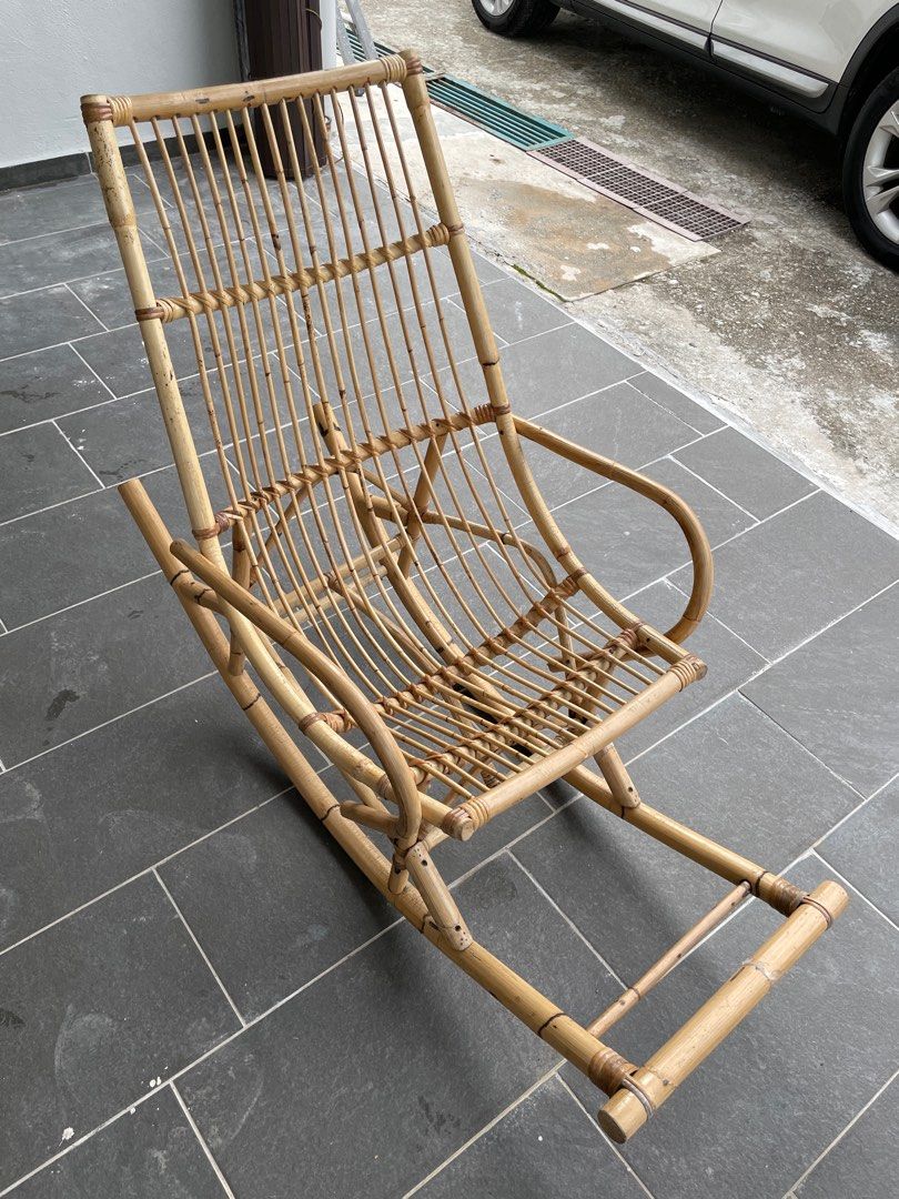 Bamboo rocking chair, Furniture & Home Living, Furniture, Chairs on