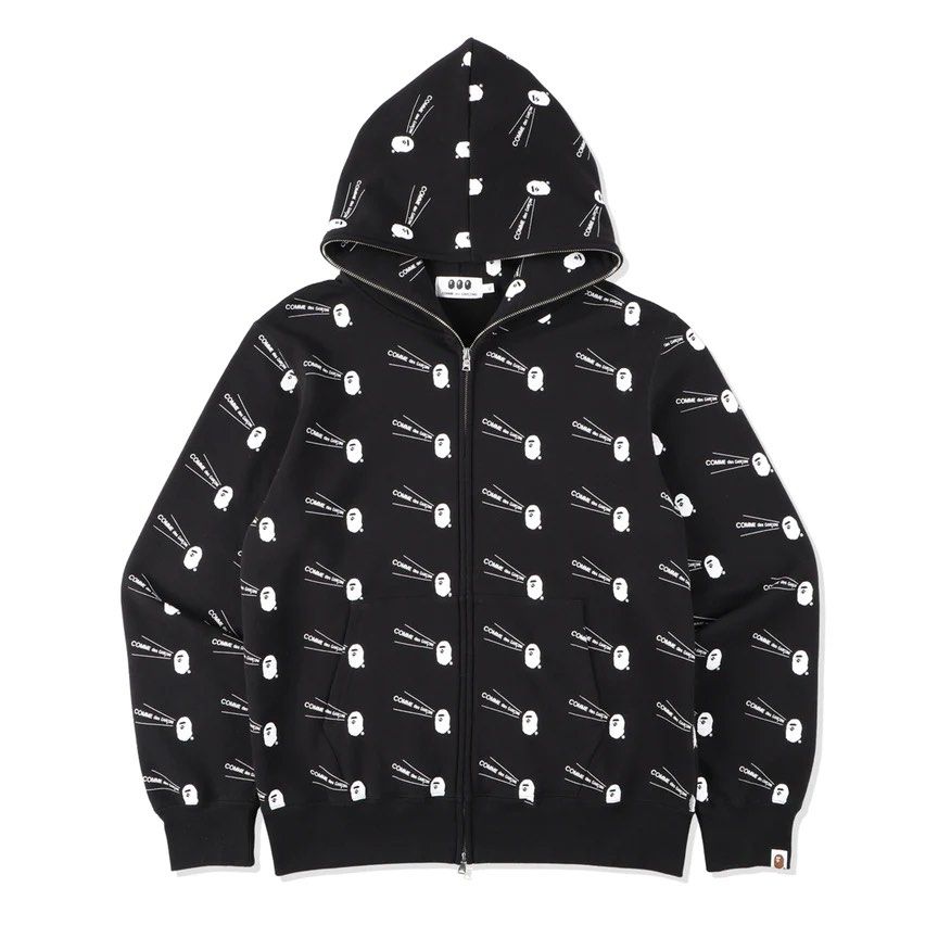 BAPE x CDG Zip Hoodie, Men's Fashion, Tops \u0026 Sets, Hoodies on Carousell