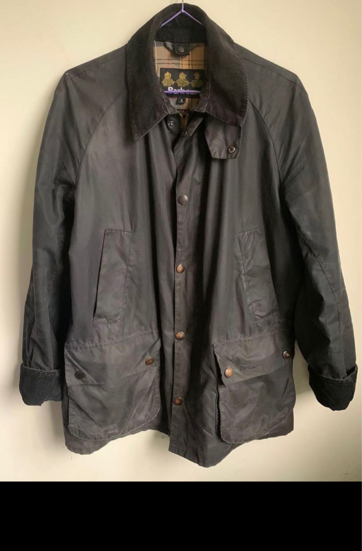 BARBOUR s Ashly 油布外套特殊燈芯絨袖口, 他的時尚, 上身及套裝, 套裝