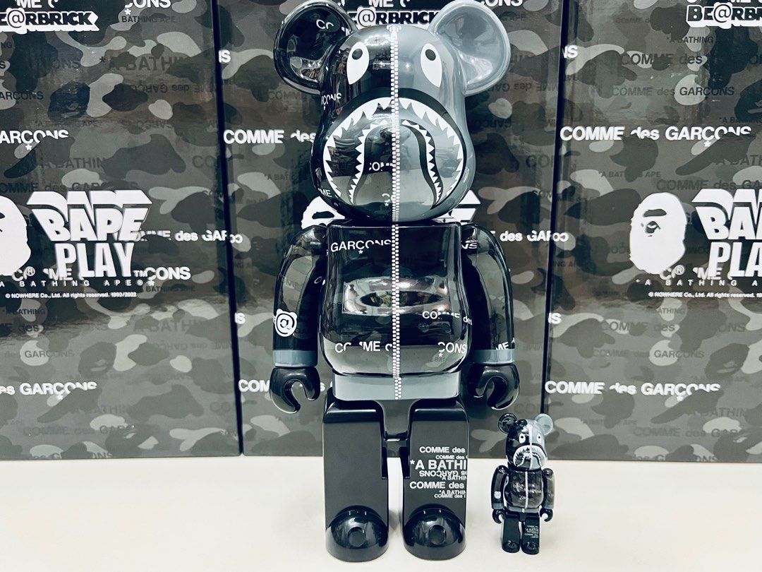 現貨」Bearbrick BE@RBRICK BAPE CDG CAMO SHARK 100％ & 400％, 興趣 