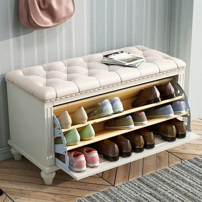 Shoe storage ottoman bench sale
