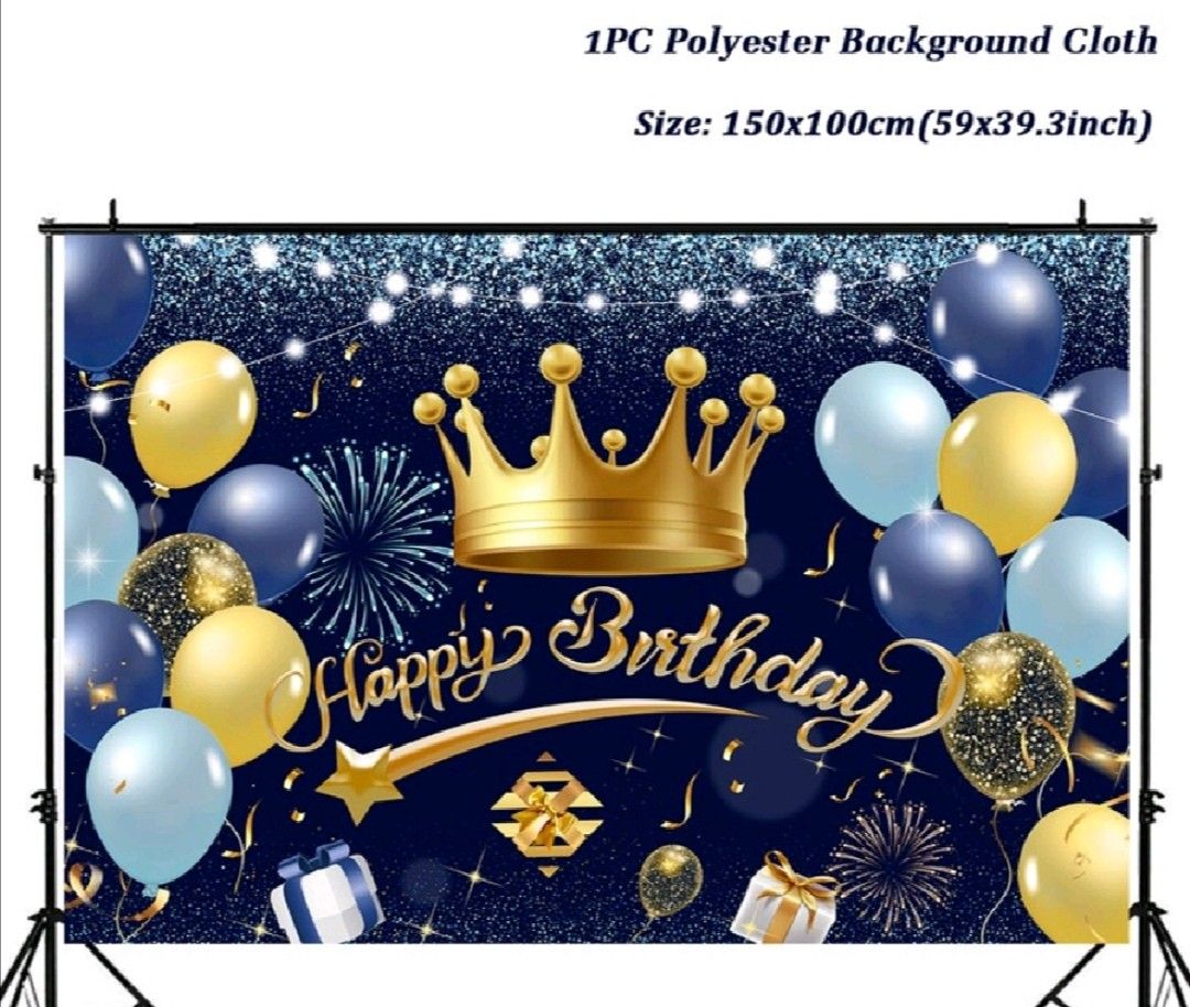 BIG HAPPY BIRTHDAY BACKDROP BANNER, Hobbies & Toys, Stationary & Craft
