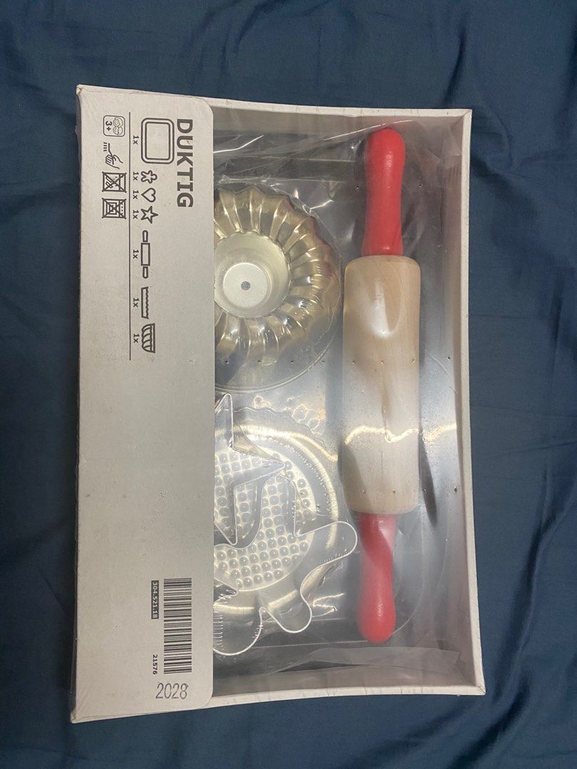 Brandnew Ikea Duktig Toy Baking Set (Category: Infant Playtime) located in Quezon City. Submitted by trusfratedmom (Listing ID 1208825198, Image 1). Description: ‼️ LAST PRICE POSTED ‼️ Brand: Ikea Duktig Condition: Brandnew TOY BAKING SET Mould: Aluminium Bowl/ Plate: Steel, Tinplated Tray: Steel, Non-stick coating Wooden part/-s: Solid birch, Acrylic paint, Clear acrylic lacquer Care ❌ Not oven-safe. ❌ Not dishwasher-safe. .
