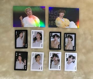 [SET]  BTS Official Sowoozoo 2021 holo postcard and Global Official Fanclub Army Membership playing card - Taehyung / V / Namjoon / RM