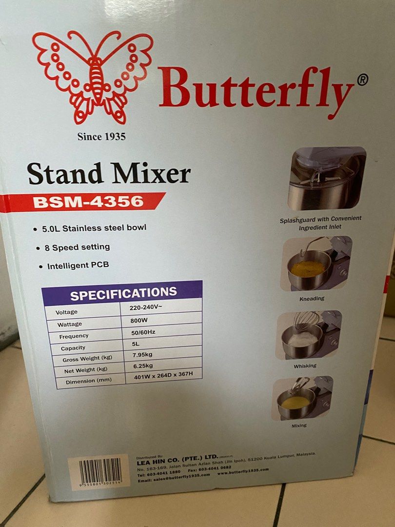 Butterfly Stand Mixer BSM4356 5L, TV & Home Appliances, Kitchen