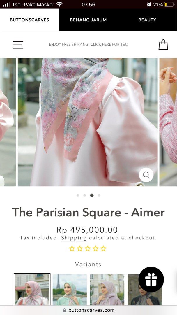 Jual Buttonscarves The Parisian Voile Square - Aimer Original 2023