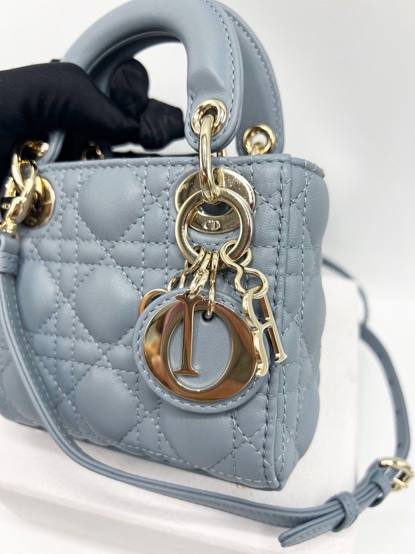 Lady Dior Micro Bag Cloud Blue Cannage Lambskin